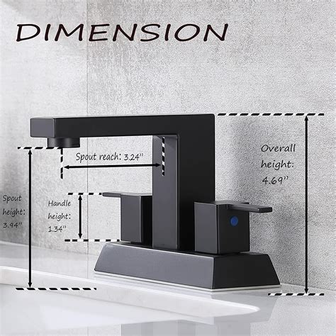 Buy Friho Modern Commercial 4 Inch 2 Two Handle Centerset Matte Black ...