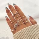 Jewels Galaxy Women Silver Plated Contemporary Stackable Rings Set of 23