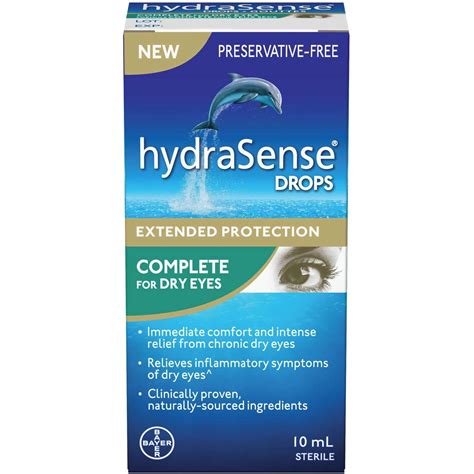 Hydrasense Complete Eye Drops for Dry Eyes – Preservative-Free Moisturizing Relief for Contact ...