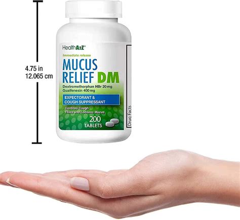 HealthA2Z Mucus Relief DM 200 Count - Dextromethorphan HBr 20mg ...
