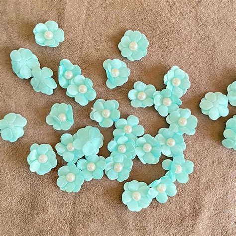 Light Sea Green Color Small Size Flower Set Of 20 – Adikala - Craft Store