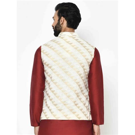 Buy KISAH Off White Nehru Jacket Online