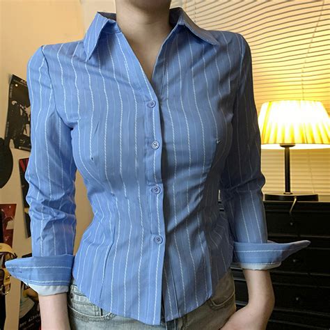 Blue Vertical Striped Shirts – Uncut-Trends