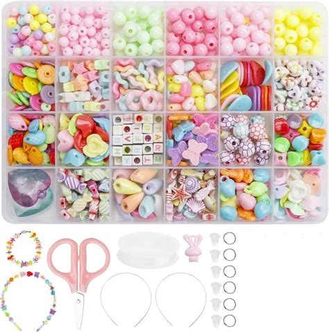 MATSON Plastic Beads for Kids Crafts Children's Jewelry Making Kit DIY ...