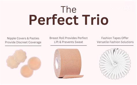 SUNSHREE Boob Tape Kit - Instant Breast shaper Tape with 10 Nipple ...