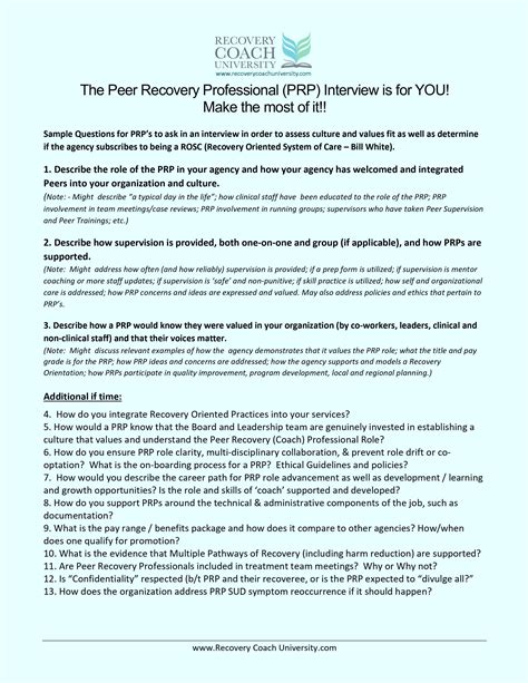 Peer/Recovery Coach Job Resources — Recovery Coach University