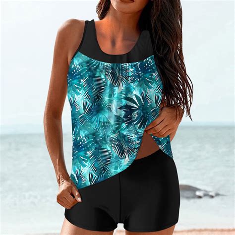 UPPADA Tankini Swimsuits for Women Two Piece Slimming Stretchy Swim ...