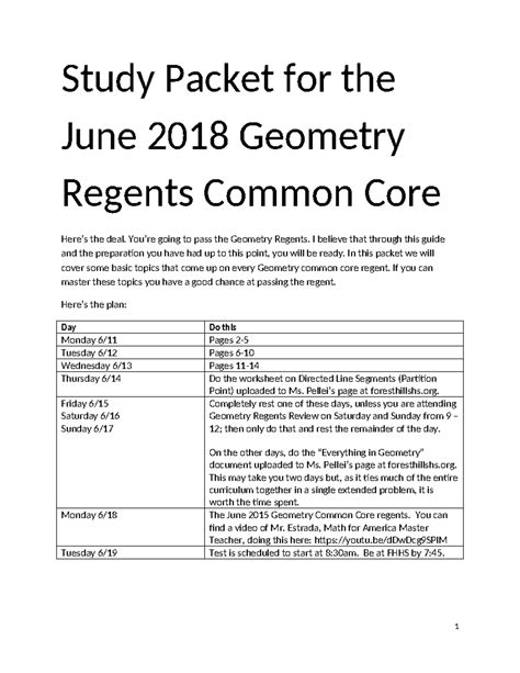 Geometry+regents+study+guide+ - Study Packet for the June 2018 Geometry ...