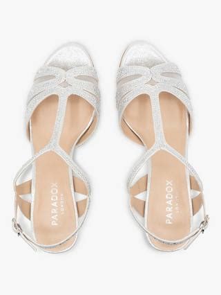 Paradox London Mirabel Shimmer Kitten Heel Sandals