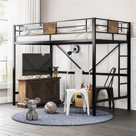 Sha Cerlin Loft Bed Twin Size With Ladder And Guardrail | Desertcart INDIA