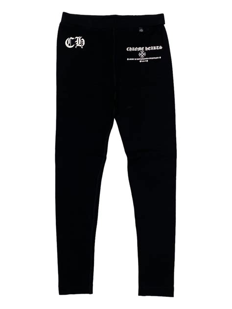 Chrome Hearts Black Spellout Logo Leggings