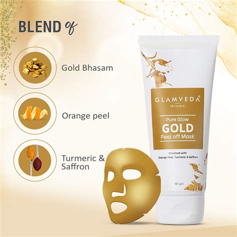 Glamveda Pure Glow Gold Peel Off Mask Enriched With Orange Peel | 60gm ...