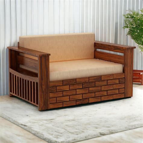 Harding 2 Seater Sofa Cum Bed Sheesham Wood – Nismaaya Decor