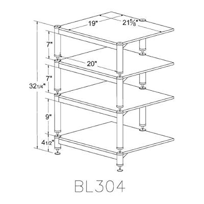 Buy VTI BL304GB - 4 Shelf Audio Rack TV Stand up to 27 TVs with Black ...