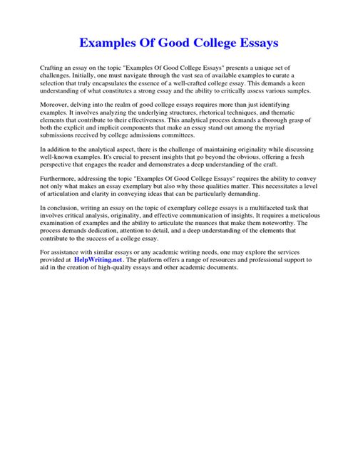 Image result for Example of a Good Essay