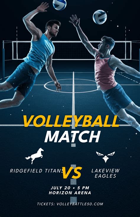 Free Volleyball Sports Poster Template to Edit Online