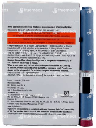 Humalog Kwik 100 IU Disposable Pen 3 ML | Order Humalog Kwik 100 IU ...