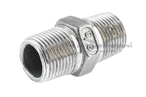 ข้อต่อตรงนิปเปิ้ลสแตนเลสเกรด 316 (เกลียวนอก x เกลียวนอก) ขนาด 3/8" x 3/8"