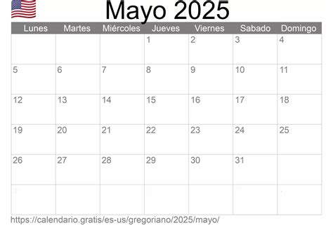 Calendario 2025 Para Imprimir Estados Unidos