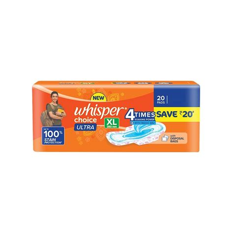 Whisper Choice Ultra Sanitary Pads : 20 pieces – Prithvi Enterprises