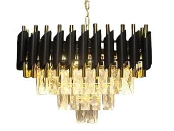 Buy BASLASH Modern Crystal Square black-Gold_400mm Chandelier Pendant ...