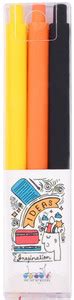 Doodle Set of 3 Sunny Side - Black, Orange, Yellow Color German Ink Gel ...