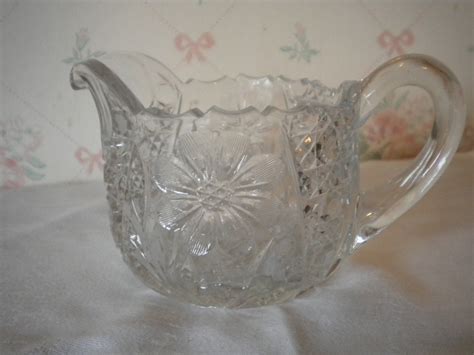 SALE Vintage Pressed Glass Creamer Pitcher - Haute Juice