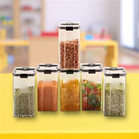 INNOVATE HUB 1200ml Airtight Storage Box Set – 6 Transparent Plastic ...
