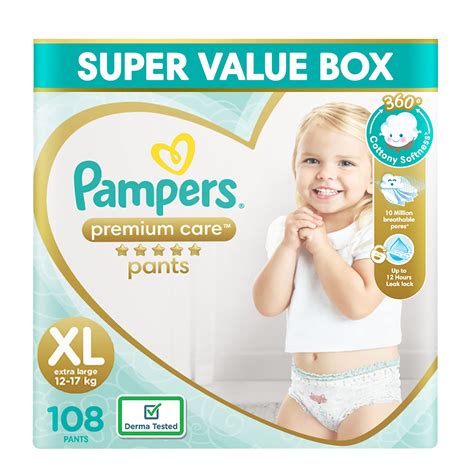 Buy Pampers Premium Care Pant Style Baby Diapers, X-Large (XL), 108 ...
