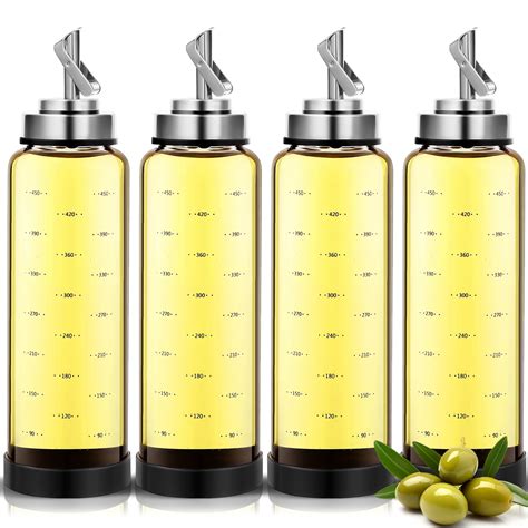 Amazon.com: Mifoci 4 Pcs 17 oz Glass Oil Dispenser Bottle for Kitchen ...