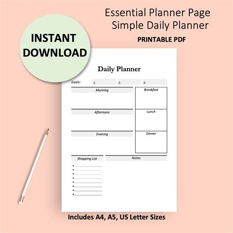 Simple Printable Daily Plan 的图像结果