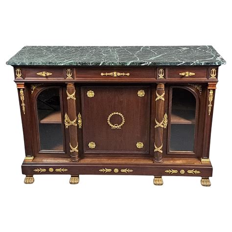 Empire Style Buffet in Mahogany and Gilt Bronze For Sale at 1stDibs