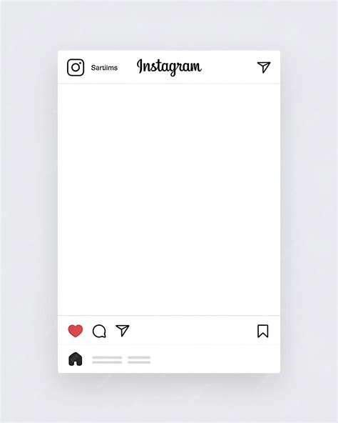 Blank instagram post layout minimalist template with icons for custom ...