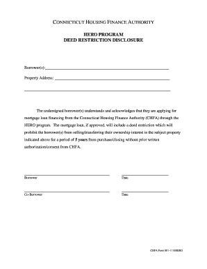 HERO Deed Restriction Disclosure - 001-1110HERO - CHFA - Chfa - Fill ...