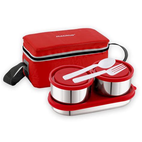 Buy Magnus Fancy 3 Prime Steel Lunch Box Set | Leak-Proof Lunch Box for ...