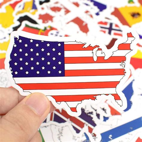 Buy Vinyl National Flag Country Map Stickers World Flag Stickers Pack ...
