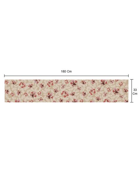 Petal Home 100% Cotton Printed Table Runner 70in x 13in Poinciana Beige ...