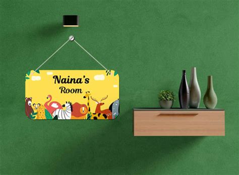 ARTBUG Wooden Naina Door Sign Kids Room Name Plate Price in India - Buy ...