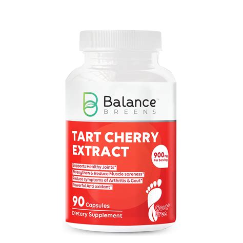 Buy Balance Breens Tart Cherry Extract 900mg Supplement - 90 Non-GMO s - Supports Muscles ...