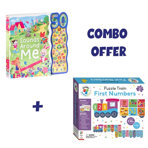 Combo Offer: 50 Around Me Sounds Book + Building Blocks Train Puzzle ...