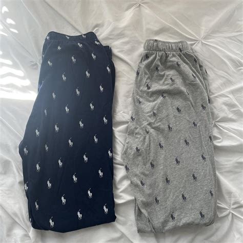 TWO PAIRS OF POLO PJ PANTS!!! Navy and grey polo... - Depop