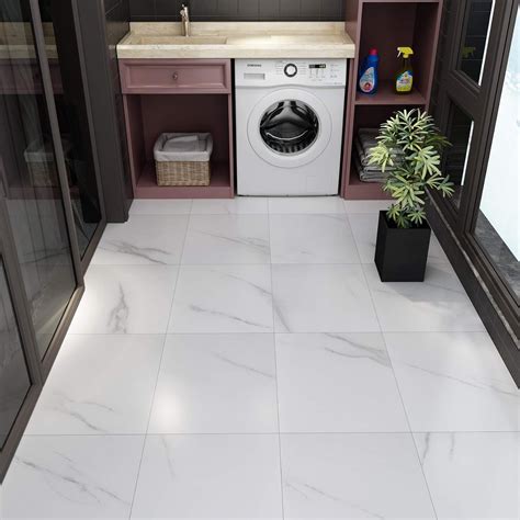 Livelynine White Peel and Stick Floor Tile 16pcs 12X12 Inch Stick on ...