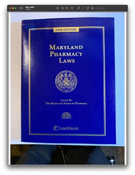 Maryland Pharmacy Laws 2008 Edition (Issued by the Maryland Board of ...