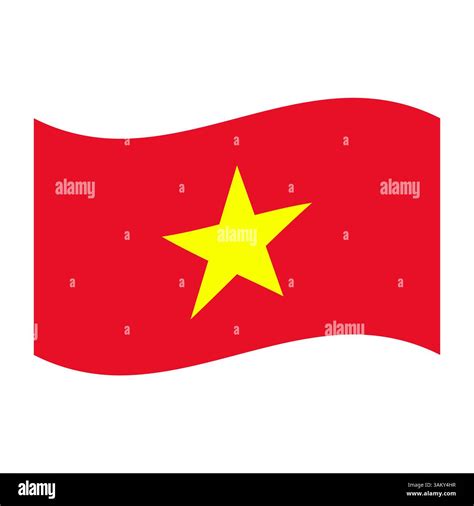 Waving Vietnamese Flag National Symbol of Vietnam Stock Vector Image ...