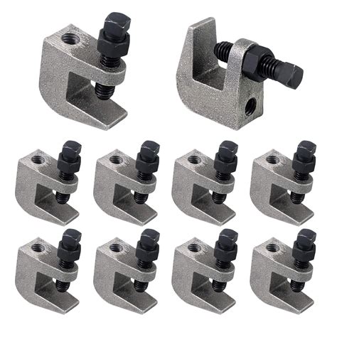 NIDAYE Top Beam Clamps, UNC 3/8" Iron Safety Rod Beam Clamp, 3/4" Jaw ...