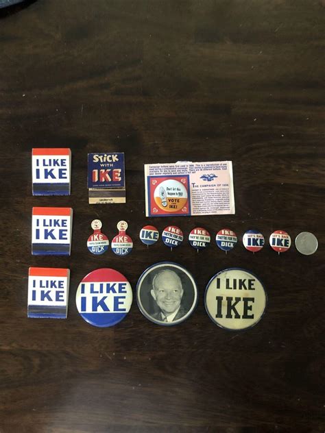 Vintage Dwight Eisenhower "I LIKE IKE assorted political campaign Pins ...