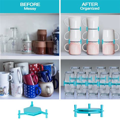 Coffee Mug Holder Stackable Cup For Cabinet Adjustable Shelf Telescopic ...