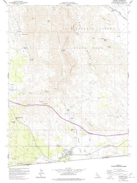 Classic USGS Jacumba California 7.5'x7.5' Topo Map – MyTopo Map Store