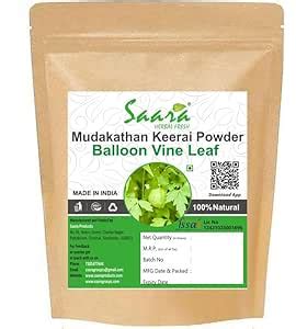 Saara HERBAL FRESH Mudakathan Keerai Powder, 70g, Balloon Vine Leaf ...