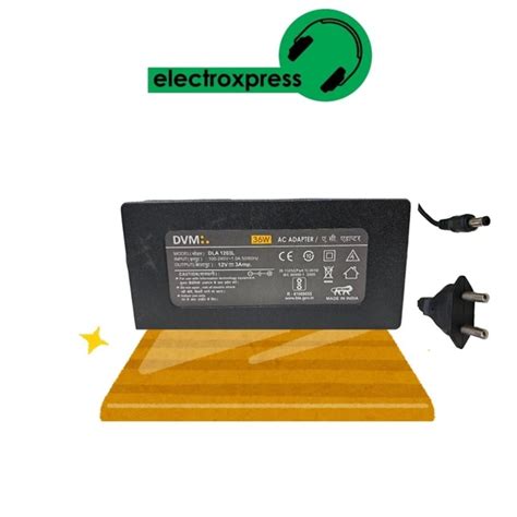 DVM AC ADAPTER 12V-3A DC pin with 2 Pin AC Lead (P/N-1203)